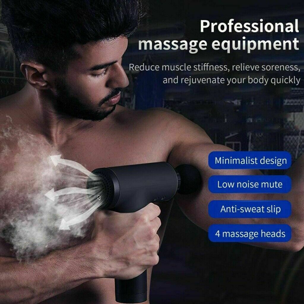 The Recovery Gun Pro — Deep-Tissue Massager (4 Heads)