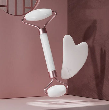 The Sculpt Duo roller and scraping tool with their travel pouch