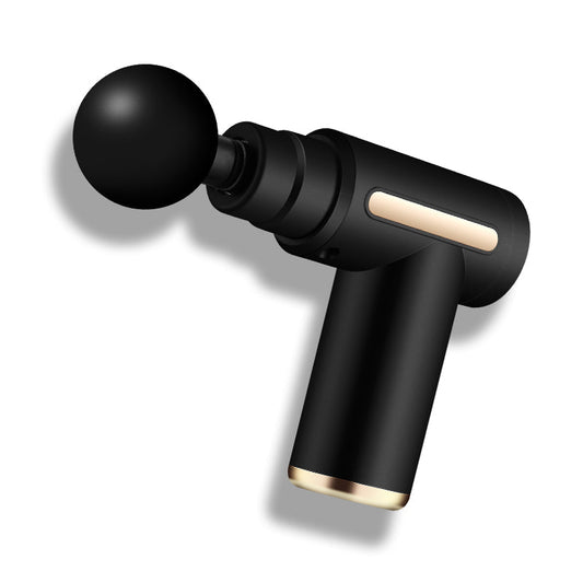 The Recovery Gun percussion massager with its four interchangeable heads