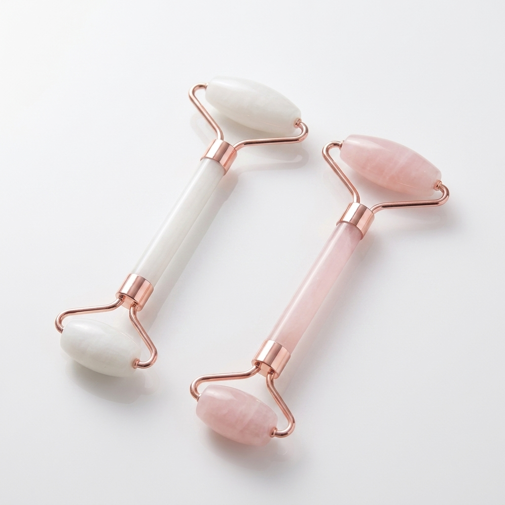 The Sculpt Duo roller and scraping tool on a pale background